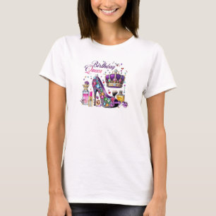 Lila Glitzer Diamantgebirgskönigin T-Shirt
