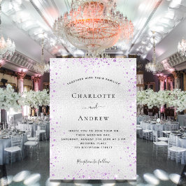 Lila Glitzer Einladung