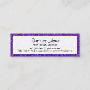 Lila Glitzer, Funkelnd, Glitzer Hintergrund Mini Visitenkarte