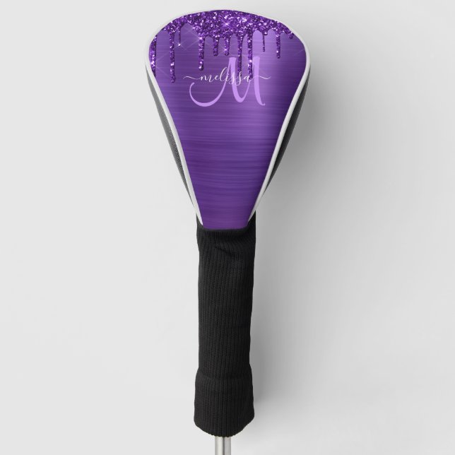 Lila Glitzer für die Pinselzubereitung Golf Headcover (Vorderseite)