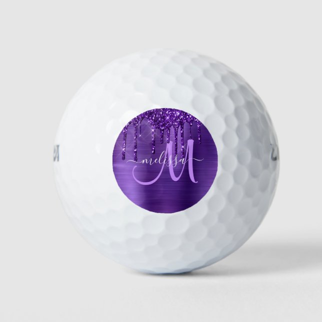 Lila Glitzer für die Pinselzubereitung Golfball (Vorderseite)