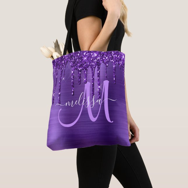 Lila Glitzer für die Pinselzubereitung Tasche (Von Nahem)