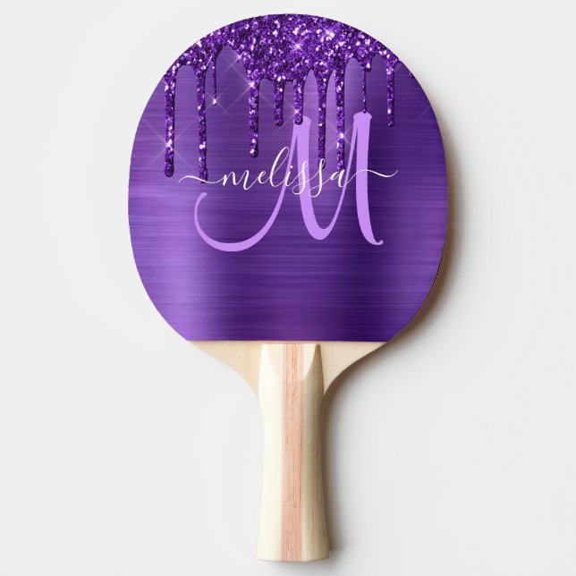Lila Glitzer für die Pinselzubereitung Tischtennis Schläger (Vorderseite)