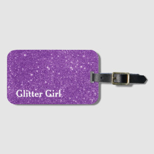 Lila Glitzer Girl Show your Sparkle Gepäckanhänger