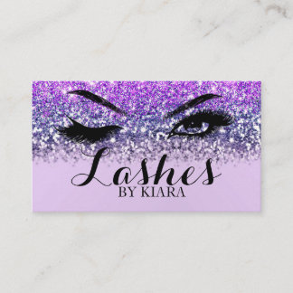 Lila Glitzer Glam Business Cards Visitenkarte
