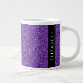 Lila Glitzer, Glitzer Hintergrund, Ihr Name Jumbo-Tasse