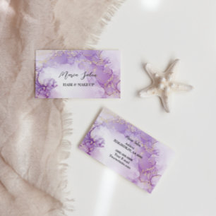 Lila Glitzer Gold Aquarell Business Card Visitenkarte