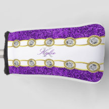 Lila Glitzer Gold Juwelen Monogramm Name Putter