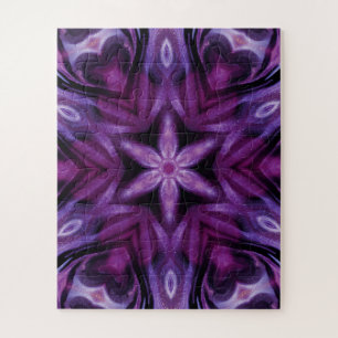 Lila Glitzer Herz und Blume Kaleidoskop Muster