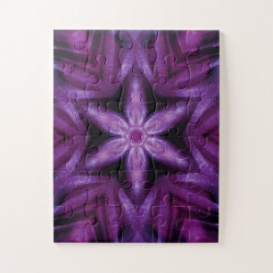 Lila Glitzer Herz und Blume Kaleidoskop Muster