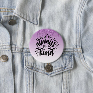 Lila Glitzer/immer benommen Button