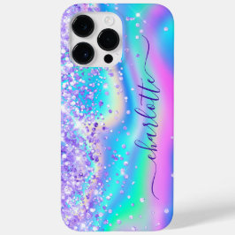 Lila Glitzer Iridescent Glam Girly Signature Case-Mate iPhone 14 Pro Max Hülle