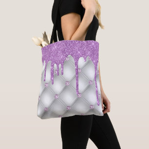 Lila Glitzer Jewels Silver Metallic Tasche