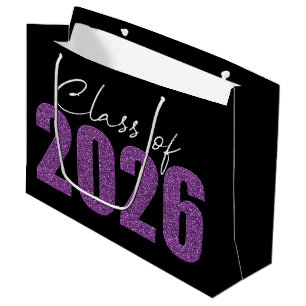 Lila Glitzer-Klasse 2026 Große Geschenktüte