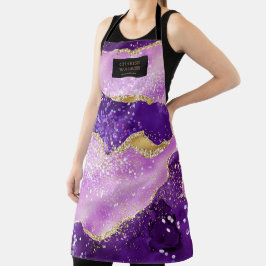lila Glitzer Kosmetiksalon Monogramm Schürze