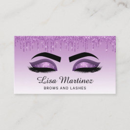 Lila Glitzer Lash Brow Beauty Business Card Visitenkarte