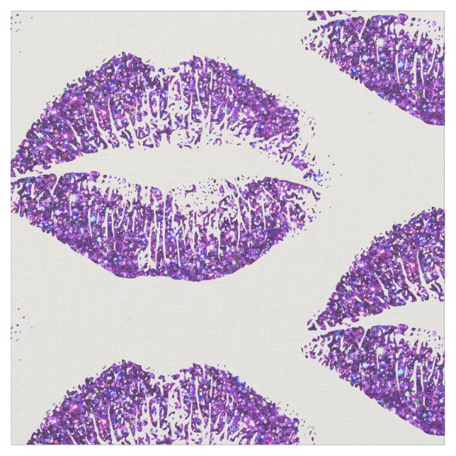 Lila Glitzer-Lippen #2 Stoff (Nahaufnahme)
