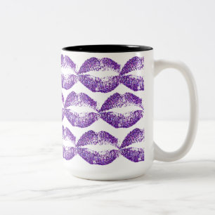 Lila Glitzer Lippen #3 Zweifarbige Tasse