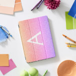 Lila Glitzer mit rosa und schwarzem Monogramm iPad Pro Cover<br><div class="desc">Gold,  Rosa und Lila Pastel Rainbow Ombre Imitate Glitzer und sparkle Elegant Monogram Case. Dieser Fall kann so angepasst werden,  dass er Ihren Anfangs- und Vornamen enthält.</div>