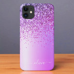 Lila Glitzer Monogram Name Luxury Girl Case-Mate iPhone Hülle<br><div class="desc">Lila Imitate Foil Metallic Sparkle Glitzer gebürstete Metall Monogramm Name Telefon. Das macht den perfekten 16 Geburtstag,  Hochzeit,  Brautparty,  Jubiläum,  Babydusche oder Junggeselinnen-Abschied Geschenk für jemanden,  der Lieben glamourösen Luxus und schicke Stile.</div>