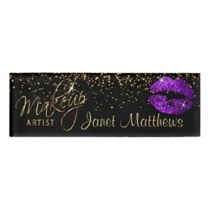 Lila Glitzer Namenschild