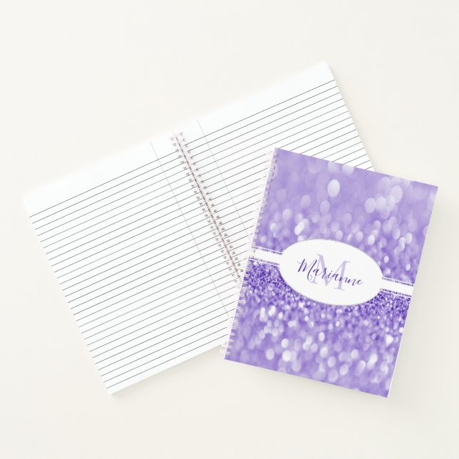 Lila Glitzer - Notebook personalisieren Notizbuch (Innenseite)