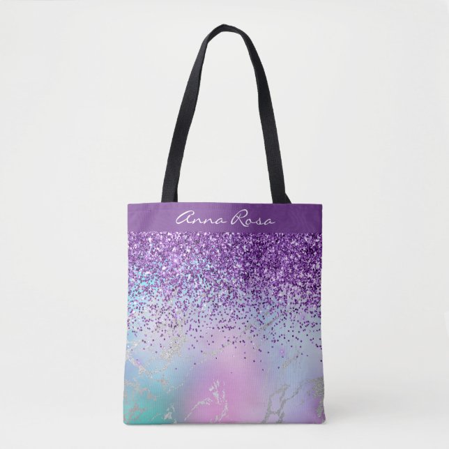 *~* Lila Glitzer Pastelmarmor mit Gold Tasche (Vorderseite)