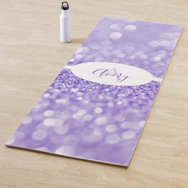 Lila Glitzer Personalisieren Sie Yoga Mat Yogamatte (Beispiel)