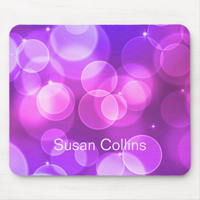 Lila Glitzer Personalisiert Girly Mousepad (Vorne)