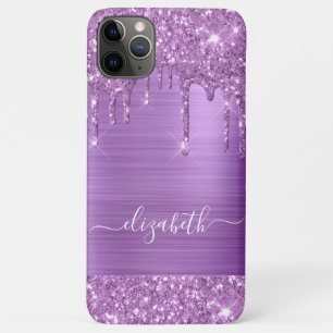 Lila Glitzer Personalisiert trinken Case-Mate iPhone Hülle