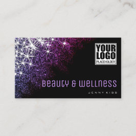 Lila Glitzer Professionelle Schönheit und Wellness Visitenkarte