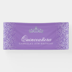 Lila, Glitzer Quinceanera Banner