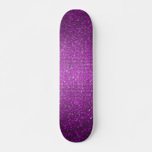 Lila Glitzer Sequin Disco Alte Schule Skateboard