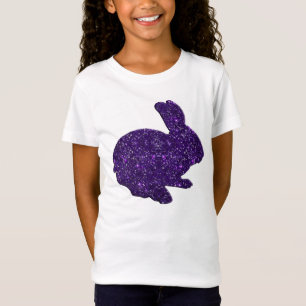Lila Glitzer Silhouette Osterfest Sonniges Shirt