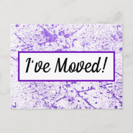 Lila Glitzer Spritzer Adressänderung Postkarte