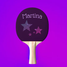 Lila Glitzer Stars personalisiert Tischtennisplatt