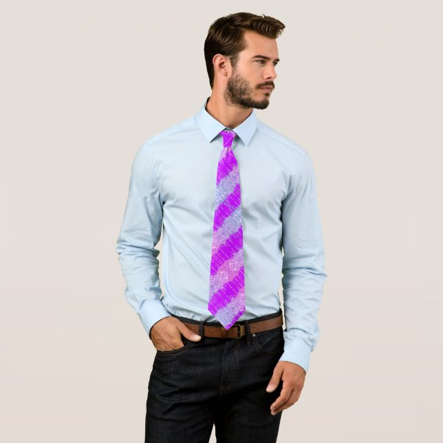 Lila Glitzer Striping Neck Tie Krawatte (Beispiel)