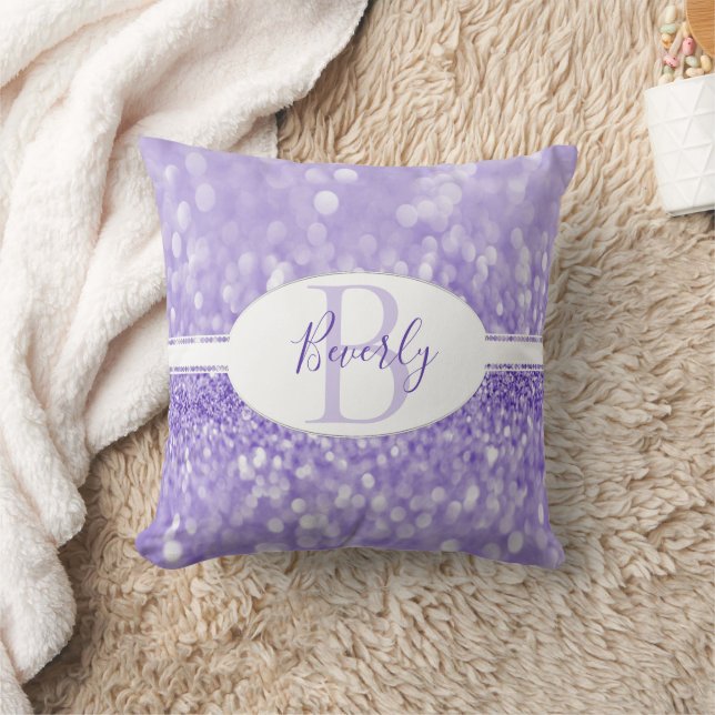 Lila Glitzer - Throw Pillow personalisieren Kissen (Decke)