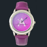Lila Glitzer und Sparkle Monogram Luxus Armbanduhr<br><div class="desc">Lila Imitate Glitzer und sparkle Elegant Monogram Watch. Diese Uhr kann so angepasst werden,  dass sie Ihren Anfangs- und Vornamen enthält. Die Glitzer Watch macht ein großartiges Brautparty,  Geburtstagsparty oder Junggeselinnen-Abschied Geschenk für die besondere Person,  die Lieben rosa.</div>