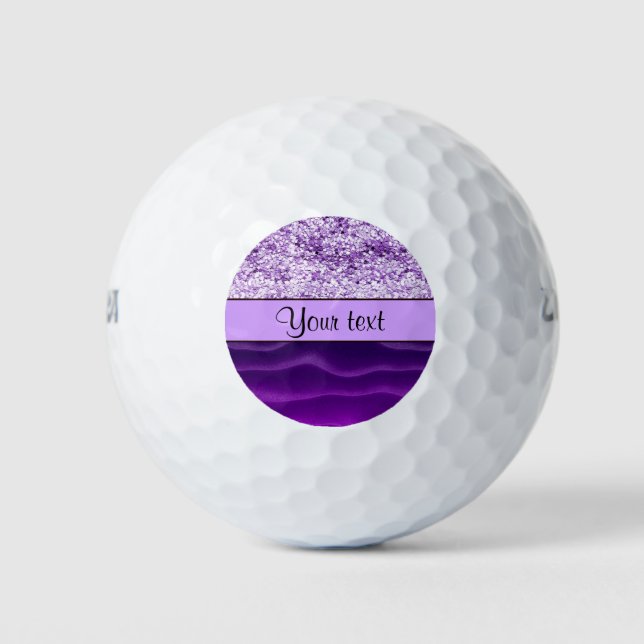 Lila Glitzer und Wavy Sands Golfball (Vorderseite)