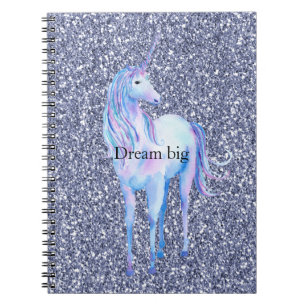 Lila Glitzer Unicorn Notizblock
