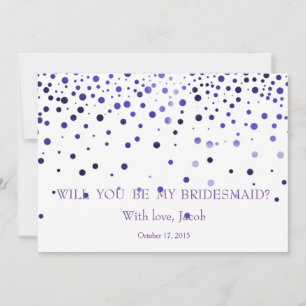 Lila Glitzer wirst du meine Bridesmaid sein Einladung