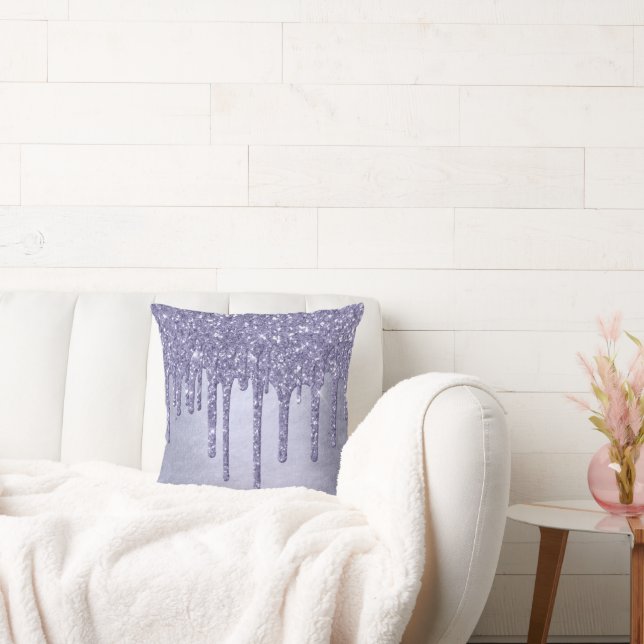 Lila Glitzer zum Tropfen | Chic Lavender Icing Pou Kissen (Liege)