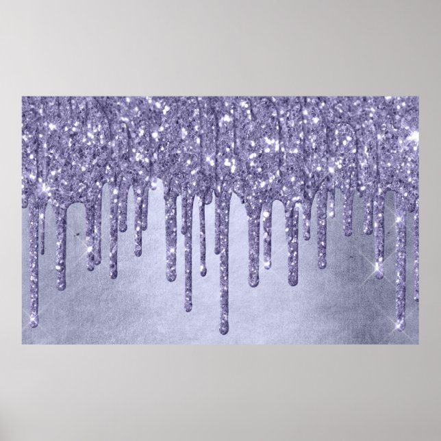 Lila Glitzer zum Tropfen | Chic Lavender Icing Pou Poster (Vorne)