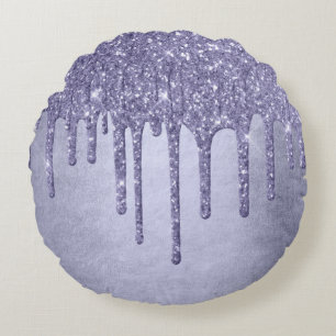 Lila Glitzer zum Tropfen   Chic Lavender Icing Pou Rundes Kissen