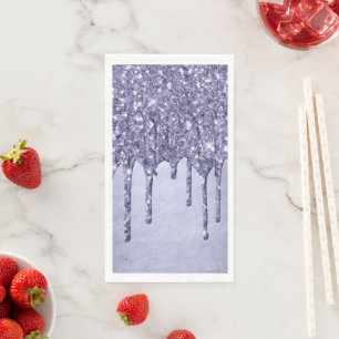 Lila Glitzer zum Tropfen   Chic Lavender Icing Pou Serviette