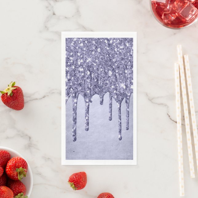 Lila Glitzer zum Tropfen | Chic Lavender Icing Pou Serviette (Beispiel)