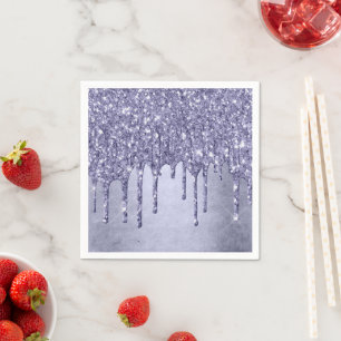 Lila Glitzer zum Tropfen   Chic Lavender Icing Pou Serviette
