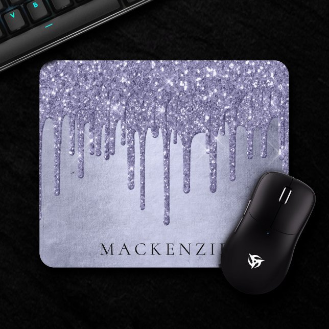 Lila Glitzer zum Tropfen | Lavendel-Icing-Monogram Mousepad (Von Creator hochgeladen)