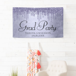 Lila Glitzer zum Tropfen   Lavendel Pour Abschluss Banner